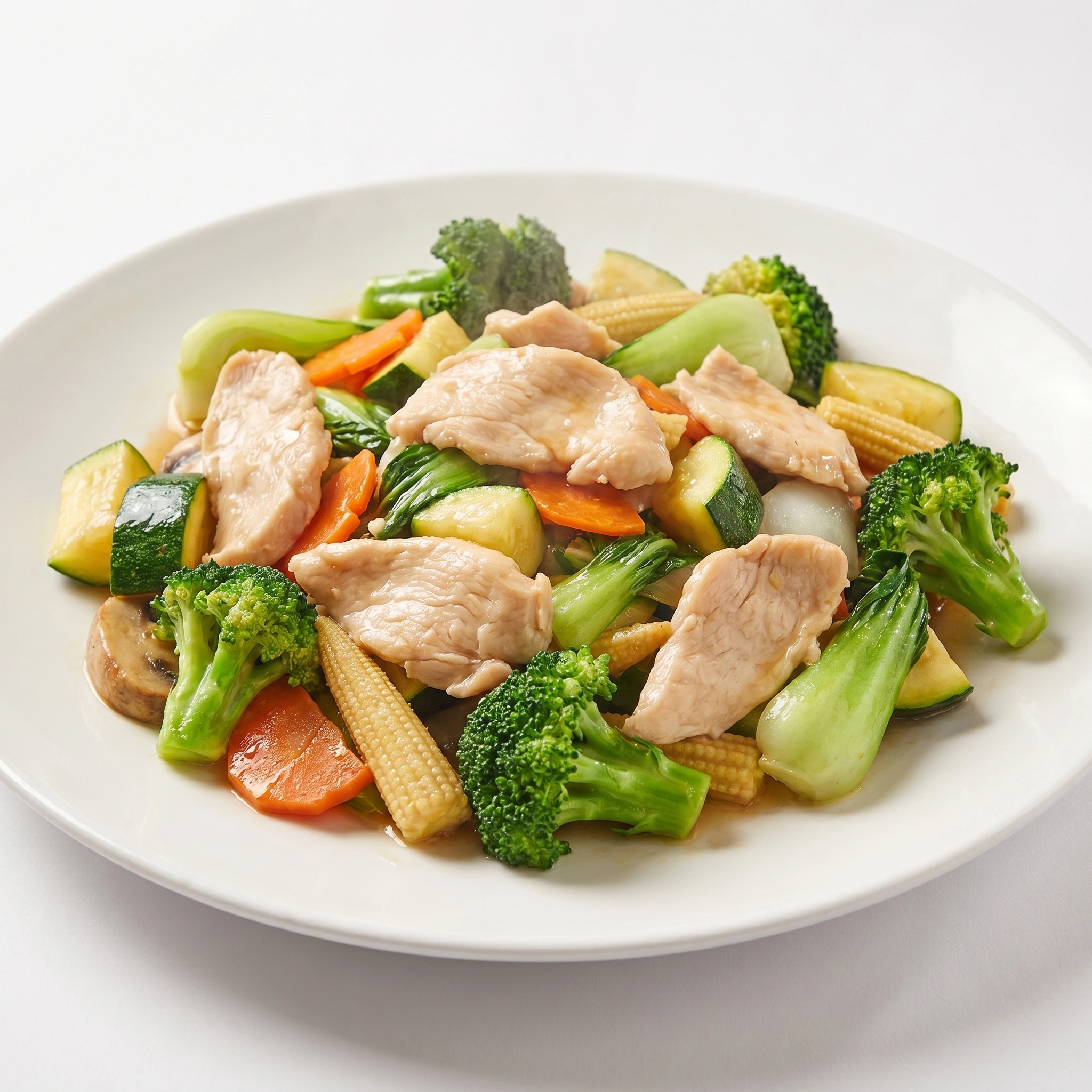 Chicken with mixed vegetables at Signature Garden in Calgary NE